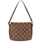 Louis Vuitton Trousse Makeup Damier Pochette Pouch Ebene Brown
