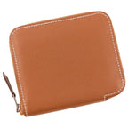 Hermes Azap Compact Silk'in Evercolor Wallet Gold