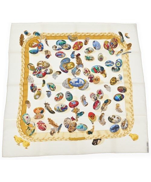 Hermes Bandana Scarf Ivory