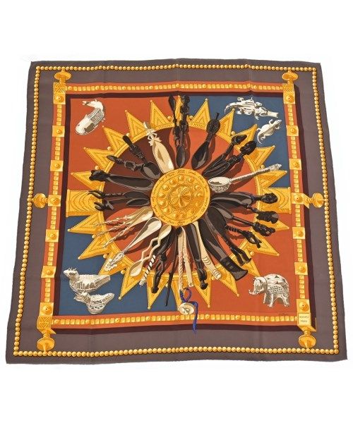 Hermes Bandana Scarf Brown