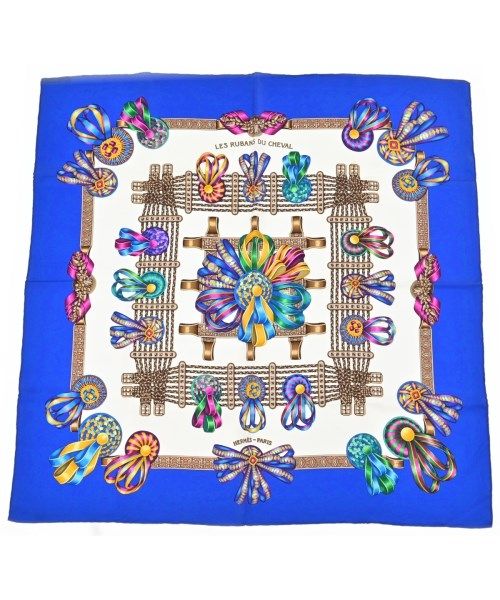 Hermes Bandana Scarf Blue