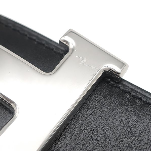 Hermes Belt Constance H 80 Box Calf Togo Black Blue Jean 80 H Buckle Reversible — view 5