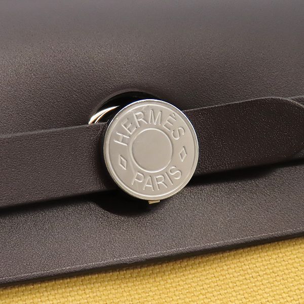 Hermes 2-Way Bag Herbag Zip PM 31 Canvas Toile Hunter Ebene Paille Silver — view 5