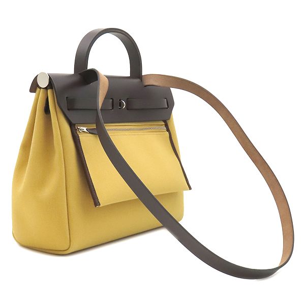 Hermes 2-Way Bag Herbag Zip PM 31 Canvas Toile Hunter Ebene Paille Silver — view 2