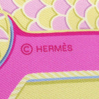 Hermes Scarf Twilly Silk Vert Amande Pink Yellow Epaulettes de Gala Ceremonial — view 5