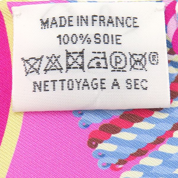 Hermes Scarf Twilly Silk Vert Amande Pink Yellow Epaulettes de Gala Ceremonial — view 4