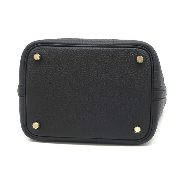 Hermes Handbag Picotin Lock 18 PM Taurillon Clemence Black Gold — view 4