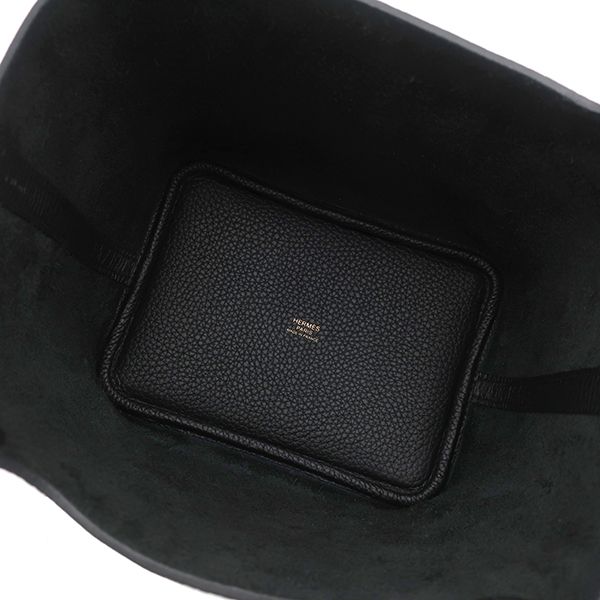 Hermes Handbag Picotin Lock 18 PM Taurillon Clemence Black Gold — view 6