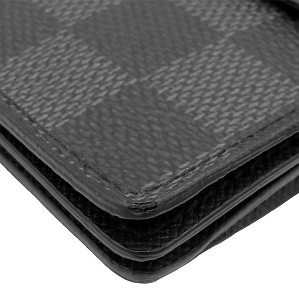 Louis Vuitton Wallet Portefeuille Accordion Damier Graphite Canvas Silver Chain — view 4