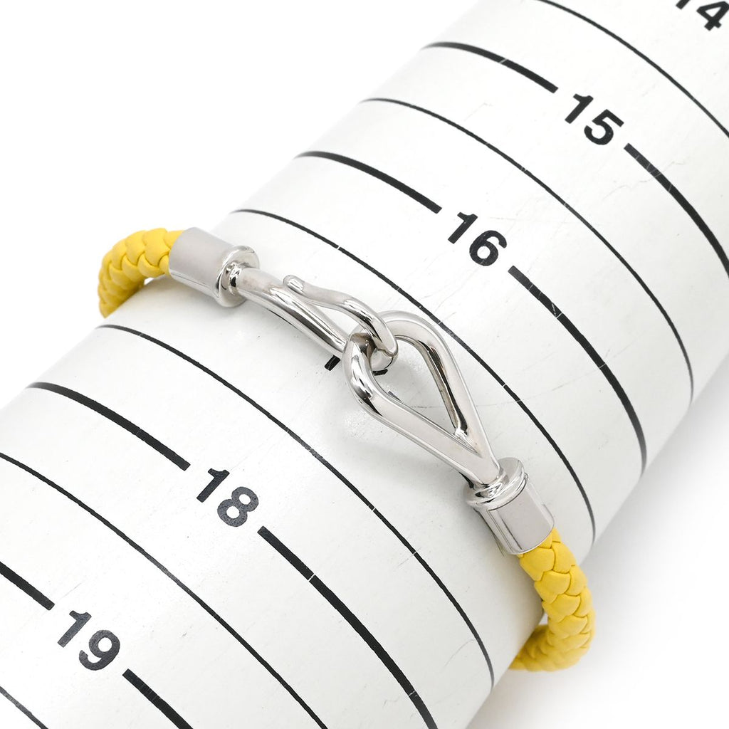 Hermes Bracelet Jumbo Leather Metal Yellow Silver Braided — view 7