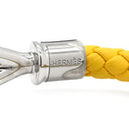 Hermes Bracelet Jumbo Leather Metal Yellow Silver Braided — view 6