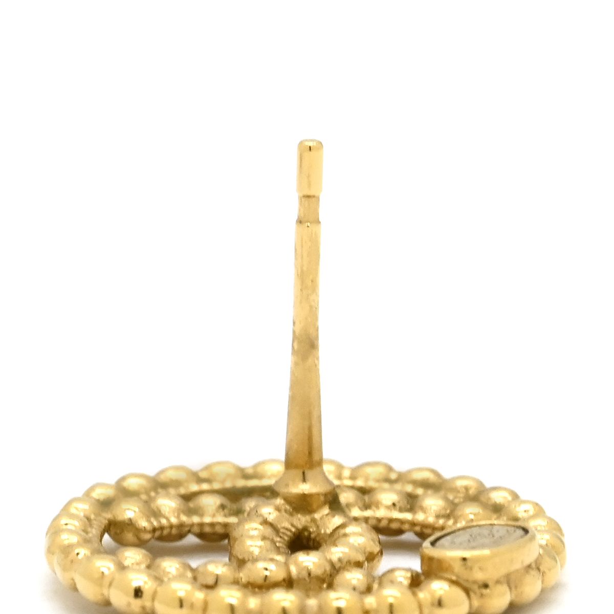 Chanel Earrings CC Logo Circle Gold Plated CC Mark Round — view 4