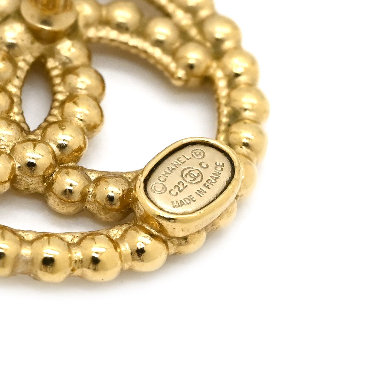 Chanel Earrings CC Logo Circle Gold Plated CC Mark Round — view 6