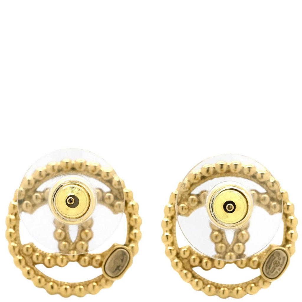 Chanel Earrings CC Logo Circle Gold Plated CC Mark Round — view 2