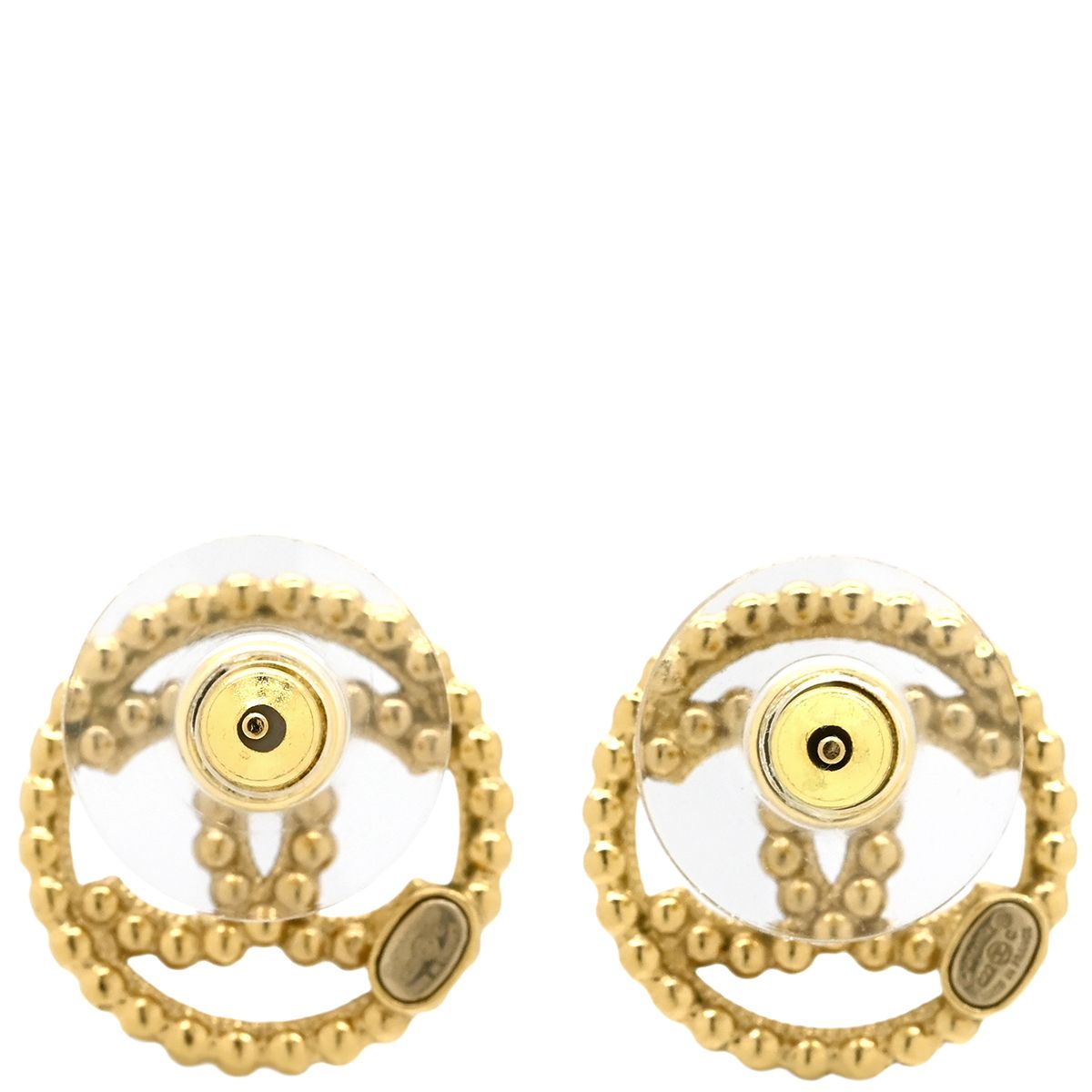 Chanel Earrings CC Logo Circle Gold Plated CC Mark Round — view 2