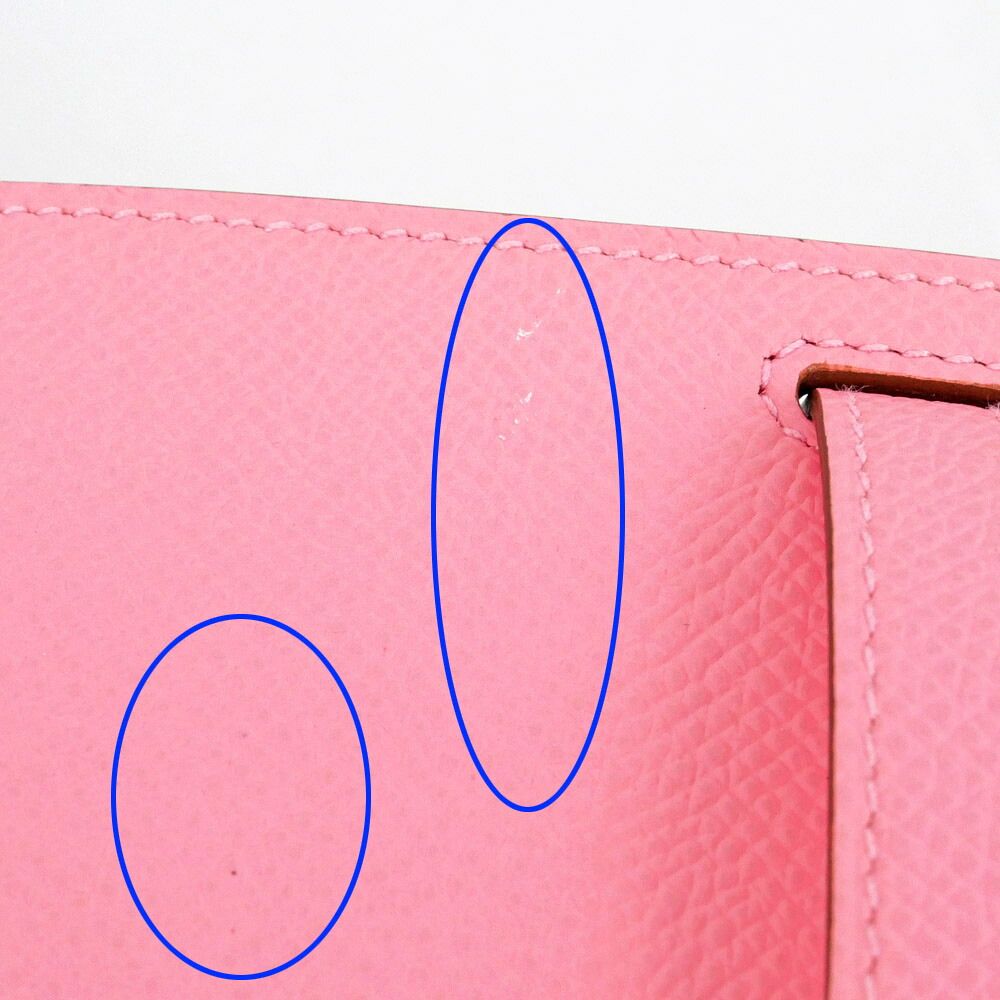 Hermes Kelly Wallet Long to Go Rose Confetti Silver Epsom Leather — view 6