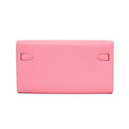 Hermes Kelly Wallet Long to Go Rose Confetti Silver Epsom Leather — view 2