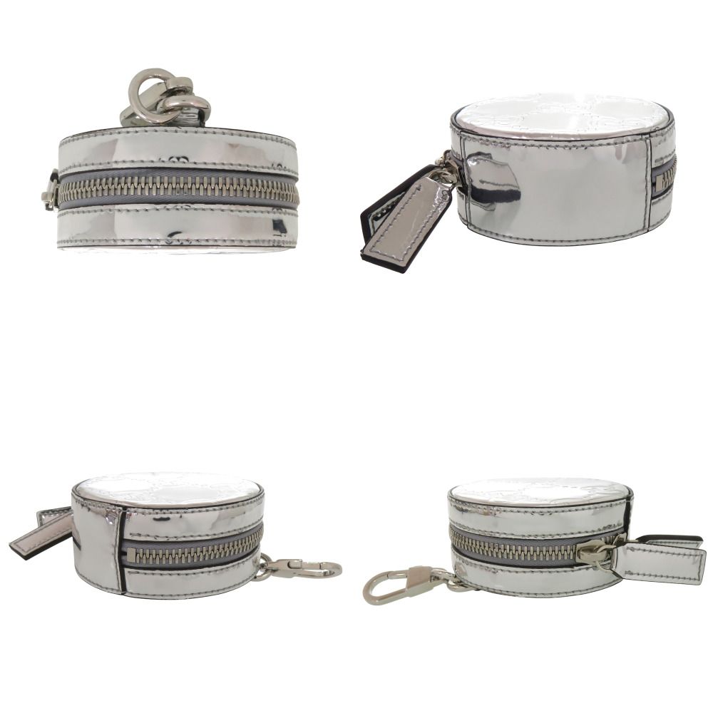 Gucci GG Embossed Pouch Key Holder Charm Silver Keychain — view 4