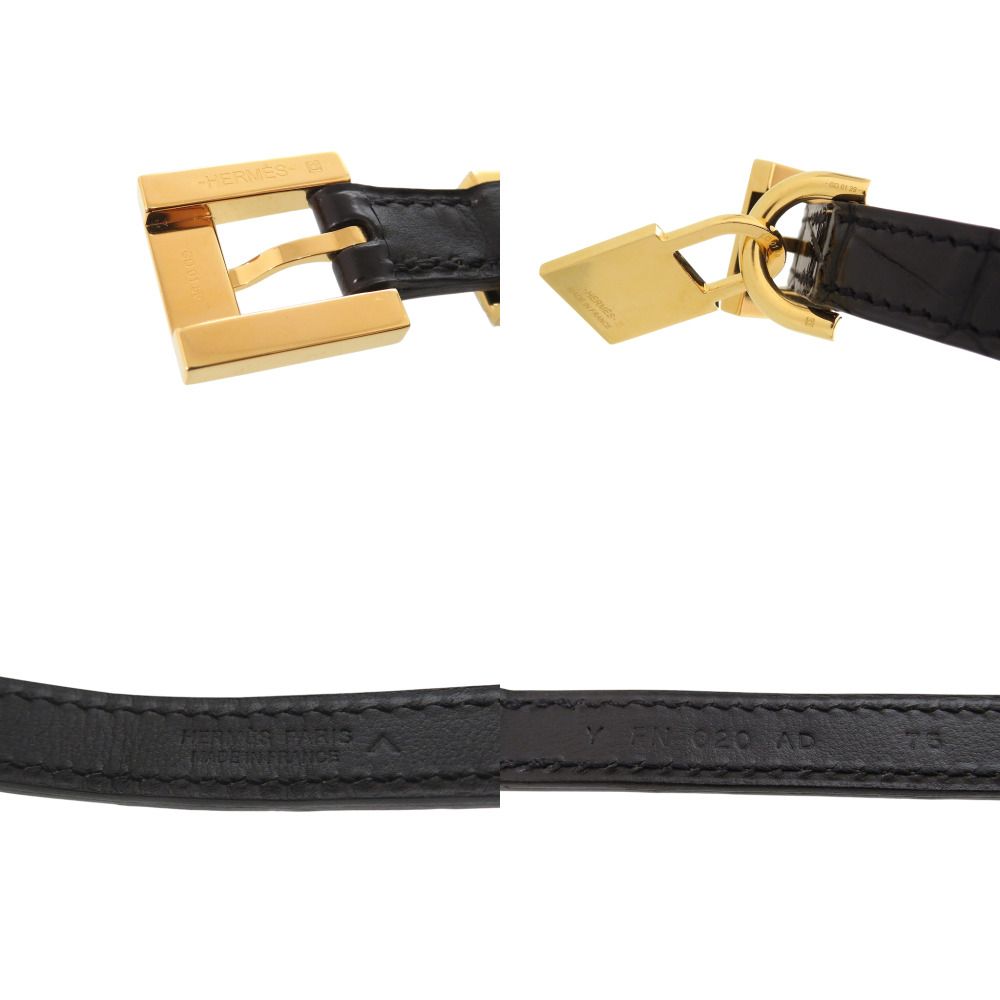 Hermes Lucky Belt Porosus Black — view 5