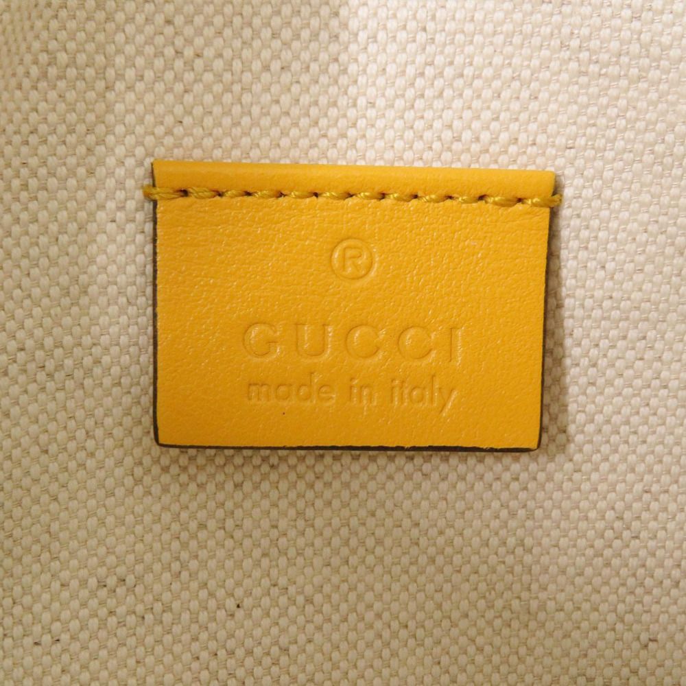 Gucci GG Embossed Leather Yellow Belt Bag — view 8