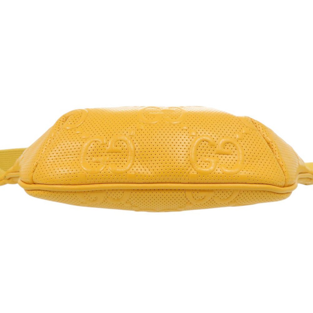 Gucci GG Embossed Leather Yellow Belt Bag — view 4
