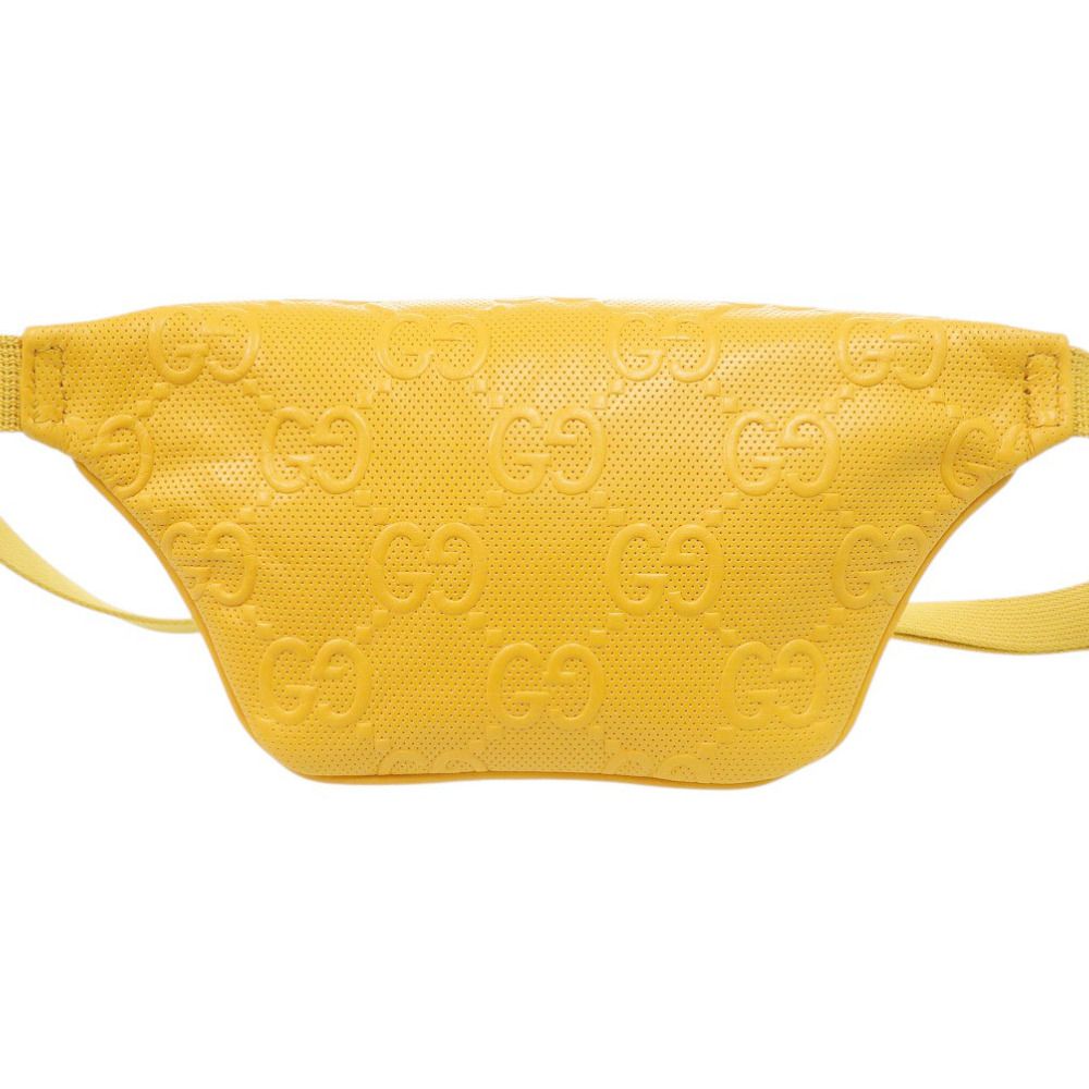 Gucci GG Embossed Leather Yellow Belt Bag — view 3
