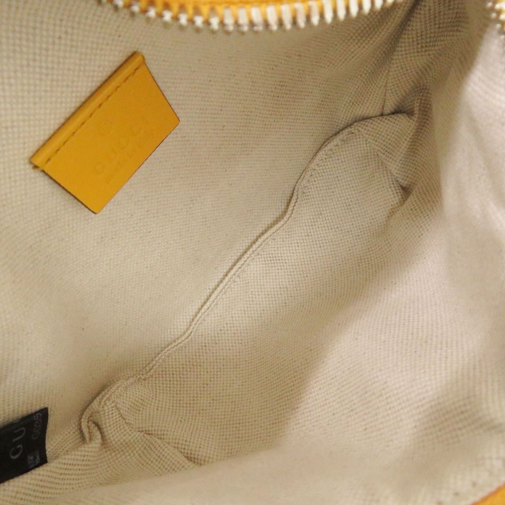 Gucci GG Embossed Leather Yellow Belt Bag — view 6
