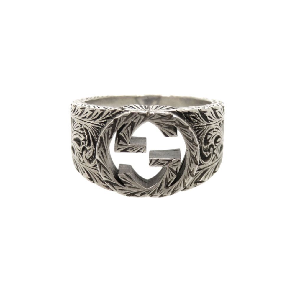 Gucci Interlocking G Arabesque 925 Sterling Silver Ring