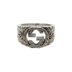 Gucci Interlocking G Arabesque 925 Sterling Silver Ring