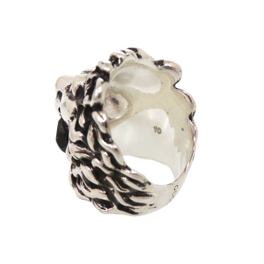 Gucci Lion Head Metal Stone Silver Ring — view 7