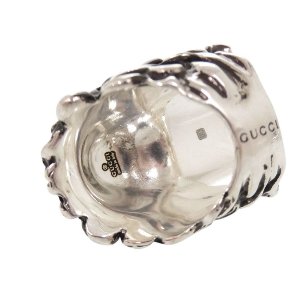 Gucci Lion Head Metal Stone Silver Ring — view 5