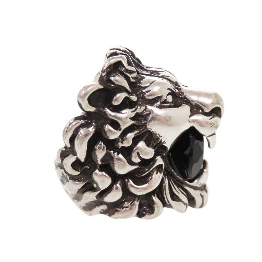 Gucci Lion Head Metal Stone Silver Ring — view 4