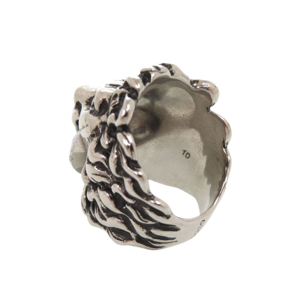 Gucci Lion Head Metal Stone Silver Ring — view 7