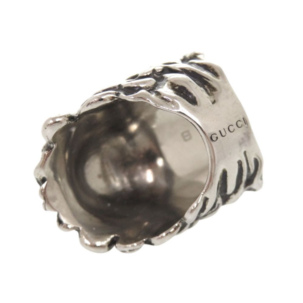 Gucci Lion Head Metal Stone Silver Ring — view 6
