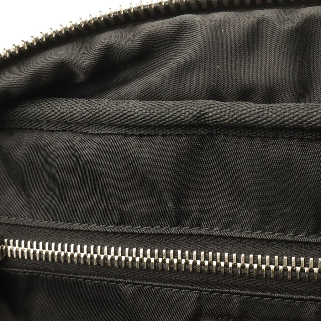 Prada Tessuto Pocket Rubber Logo Backpack Nylon Nero Black Khaki Green Silver — view 7