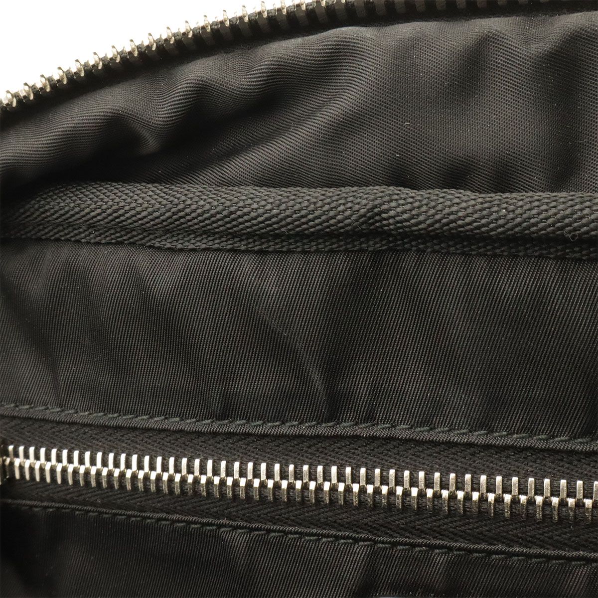 Prada Tessuto Pocket Rubber Logo Backpack Nylon Nero Black Khaki Green Silver — view 7