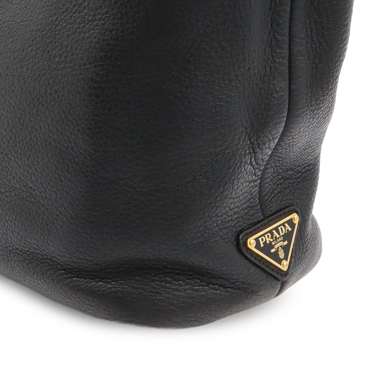 Prada Perforated Logo Tote Leather Nero Black — view 7