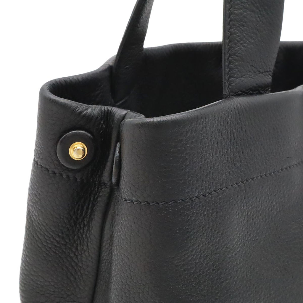 Prada Perforated Logo Tote Leather Nero Black — view 6