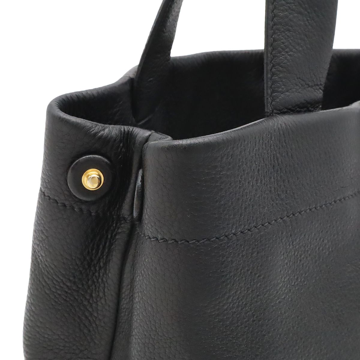 Prada Perforated Logo Tote Leather Nero Black — view 6