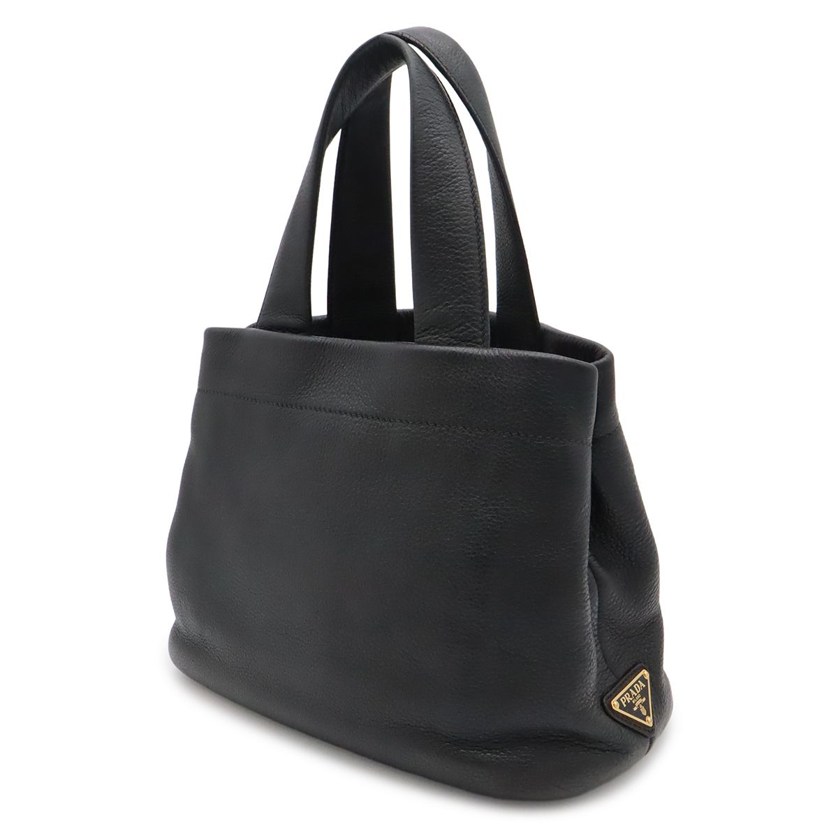Prada Perforated Logo Tote Leather Nero Black — view 2
