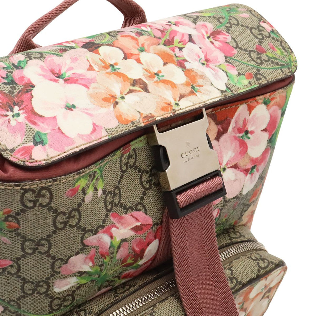 Gucci GG Blooms Supreme Backpack Flower Floral Pattern Beige Pink Multicolor — view 6