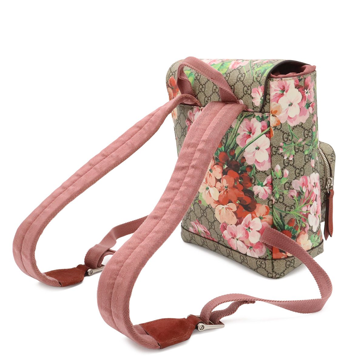 Gucci GG Blooms Supreme Backpack Flower Floral Pattern Beige Pink Multicolor — view 2
