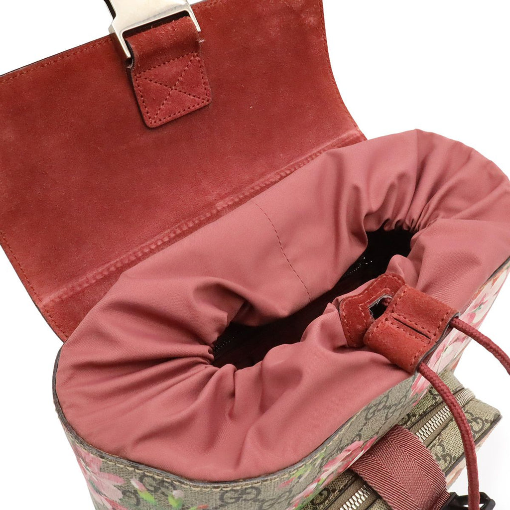 Gucci GG Blooms Supreme Backpack Flower Floral Pattern Beige Pink Multicolor — view 7