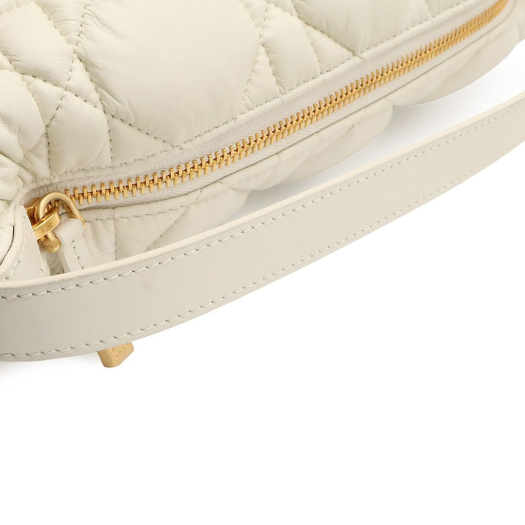 Dior Travel Cannage Nomad Pouch Shoulder Bag Leather White — view 4