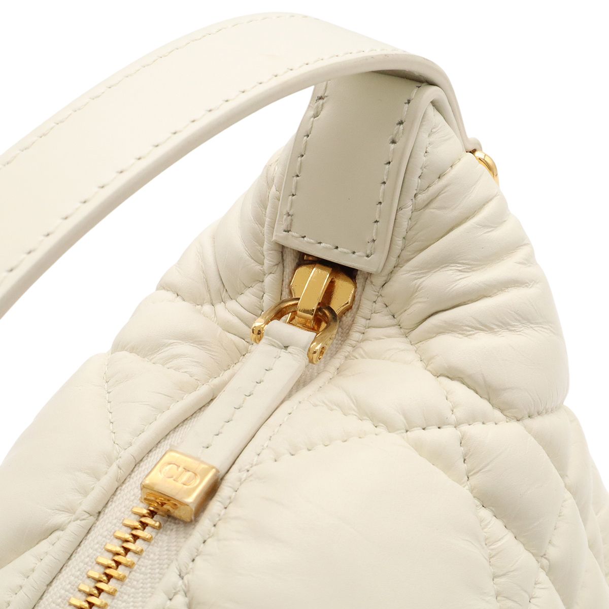Dior Travel Cannage Nomad Pouch Shoulder Bag Leather White — view 6