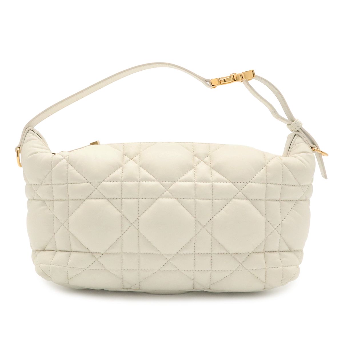 Dior Travel Cannage Nomad Pouch Shoulder Bag Leather White