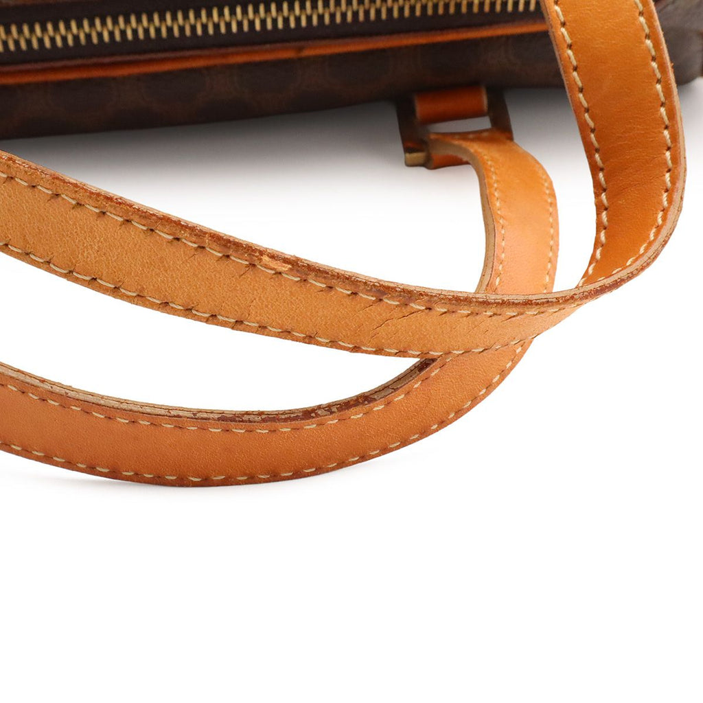 Celine Macadam Mini Boston Bag Leather Dark Brown Light Gold — view 4
