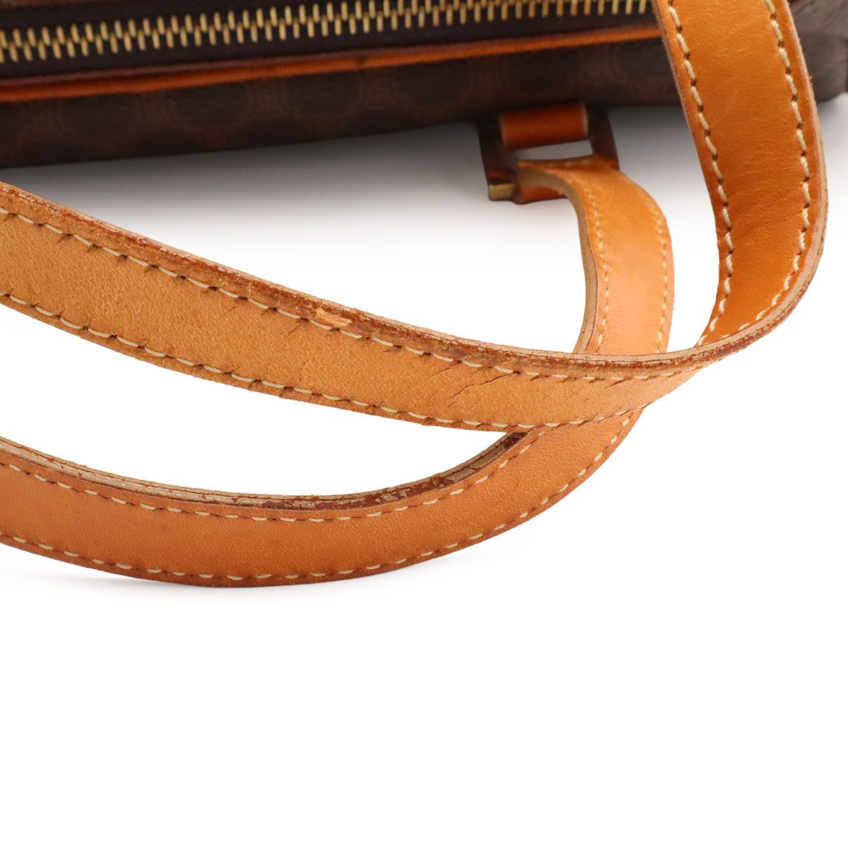 Celine Macadam Mini Boston Bag Leather Dark Brown Light Gold — view 4