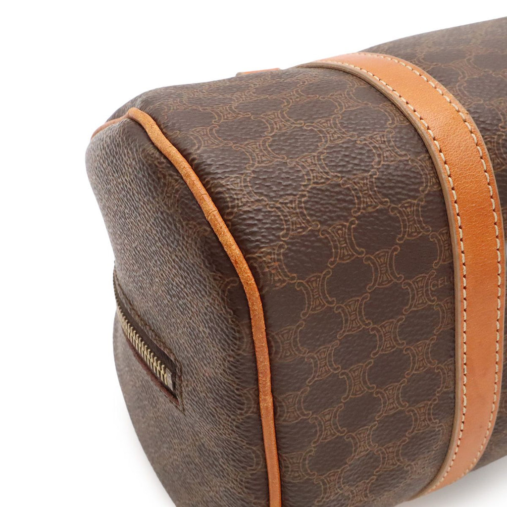 Celine Macadam Mini Boston Bag Leather Dark Brown Light Gold — view 3