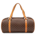 Celine Macadam Mini Boston Bag Leather Dark Brown Light Gold